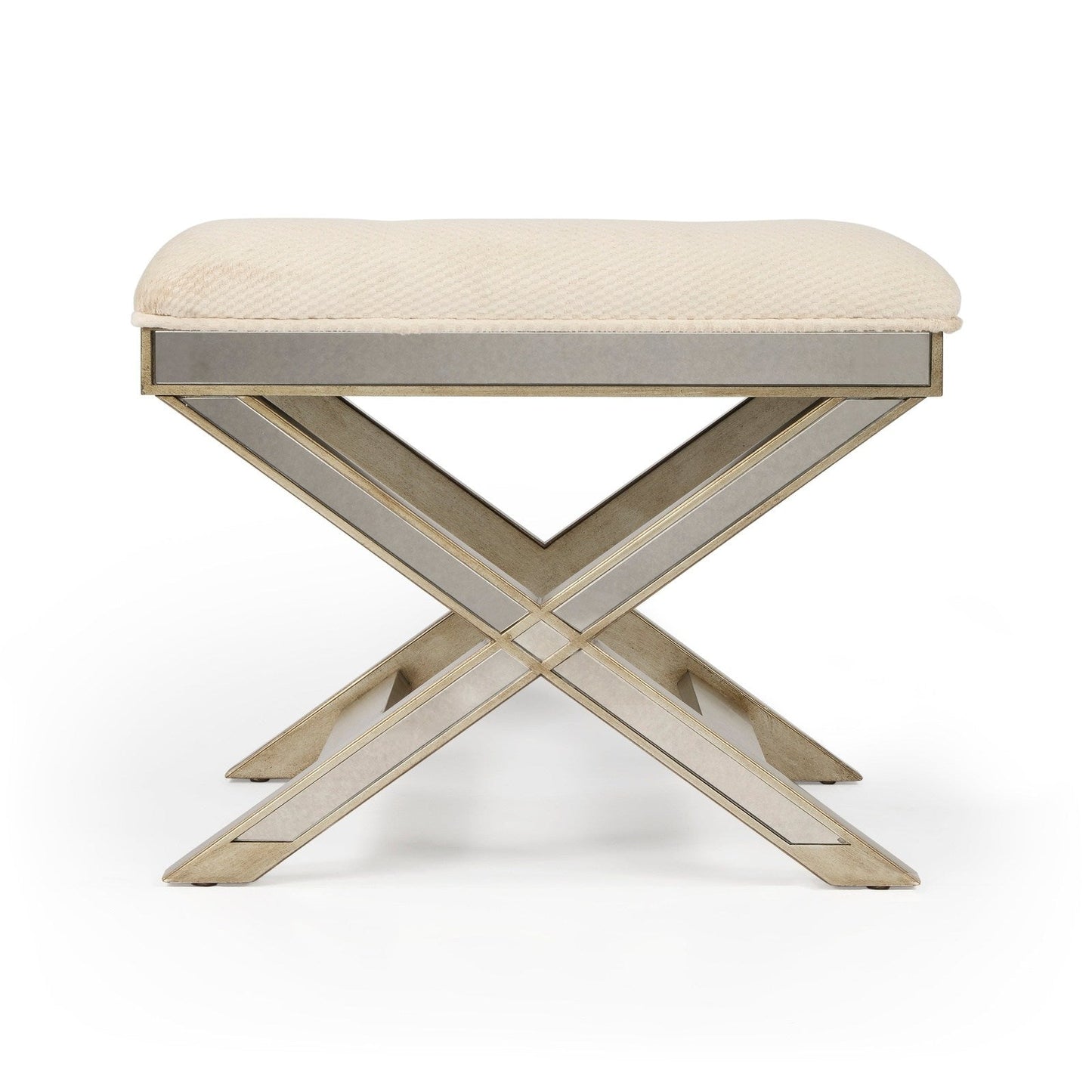 Butler Specialty Company Marlo Mirrored 26""W Vanity Stool, Cream  - 1253146