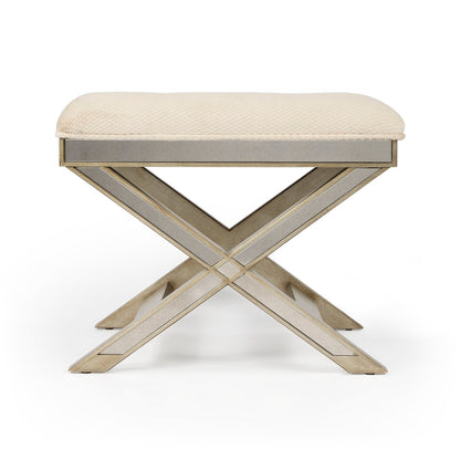 Butler Specialty Company Marlo Mirrored 26""W Vanity Stool, Cream  - 1253146