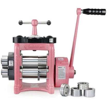 Durston 2561 Agile Elite C140 Pink Edition Combo Rolling Mill with Reduction Gear & Extension Rolls - 128.2561
