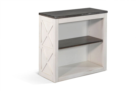 Sunny Designs Carriage House - 30" Bookcase / Desk Base - Cottage White / Europen Dark - 2822EC-BB