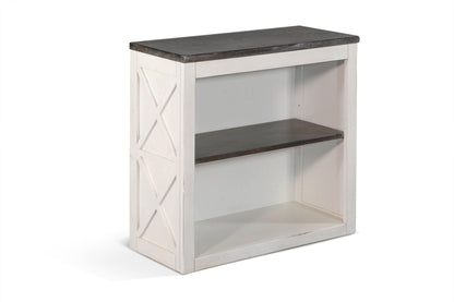 Sunny Designs Carriage House - 30" Bookcase / Desk Base - Cottage White / Europen Dark - 2822EC-BB