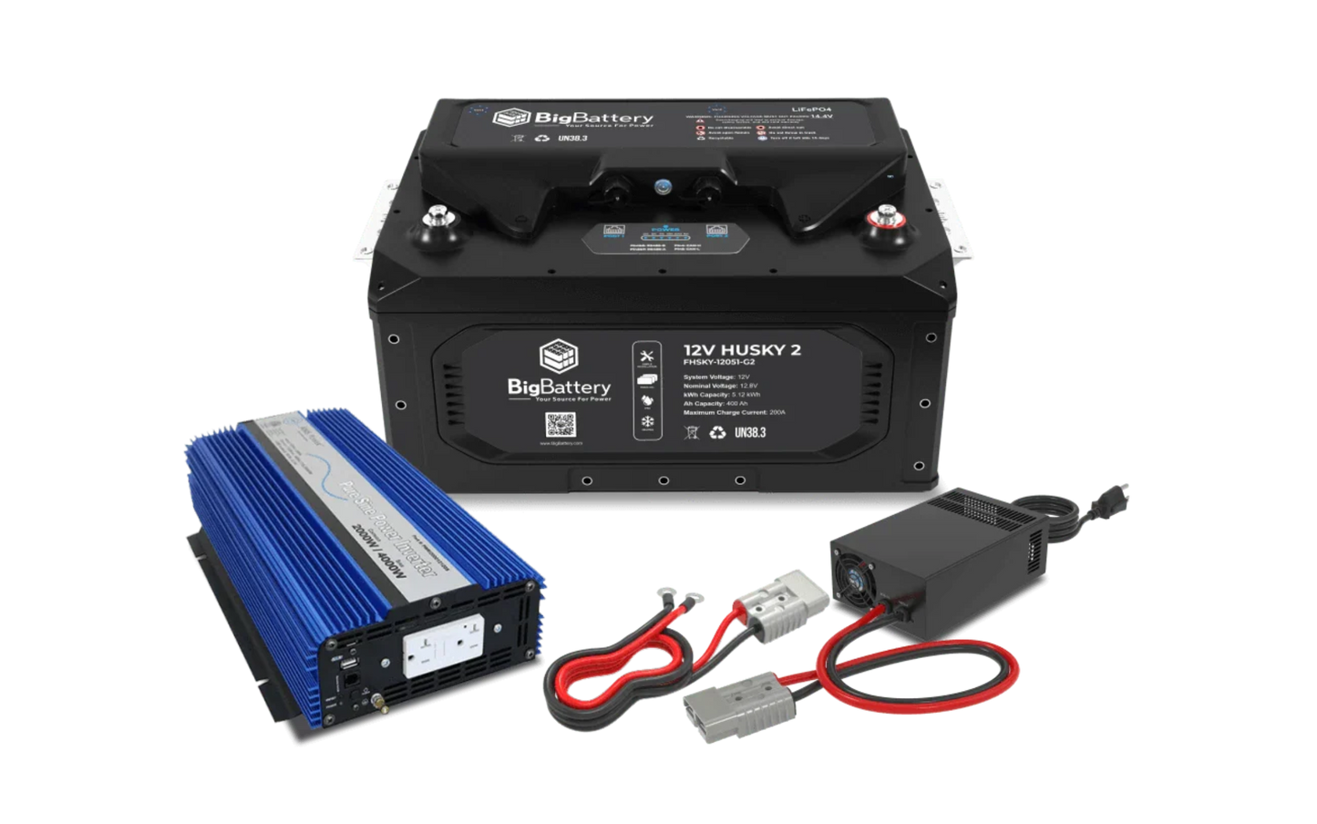 Aims Power 12V 1X HUSKY 2 Power Kit – AIMS Inverter Charger (2000W | 5.12kWh) - K0743