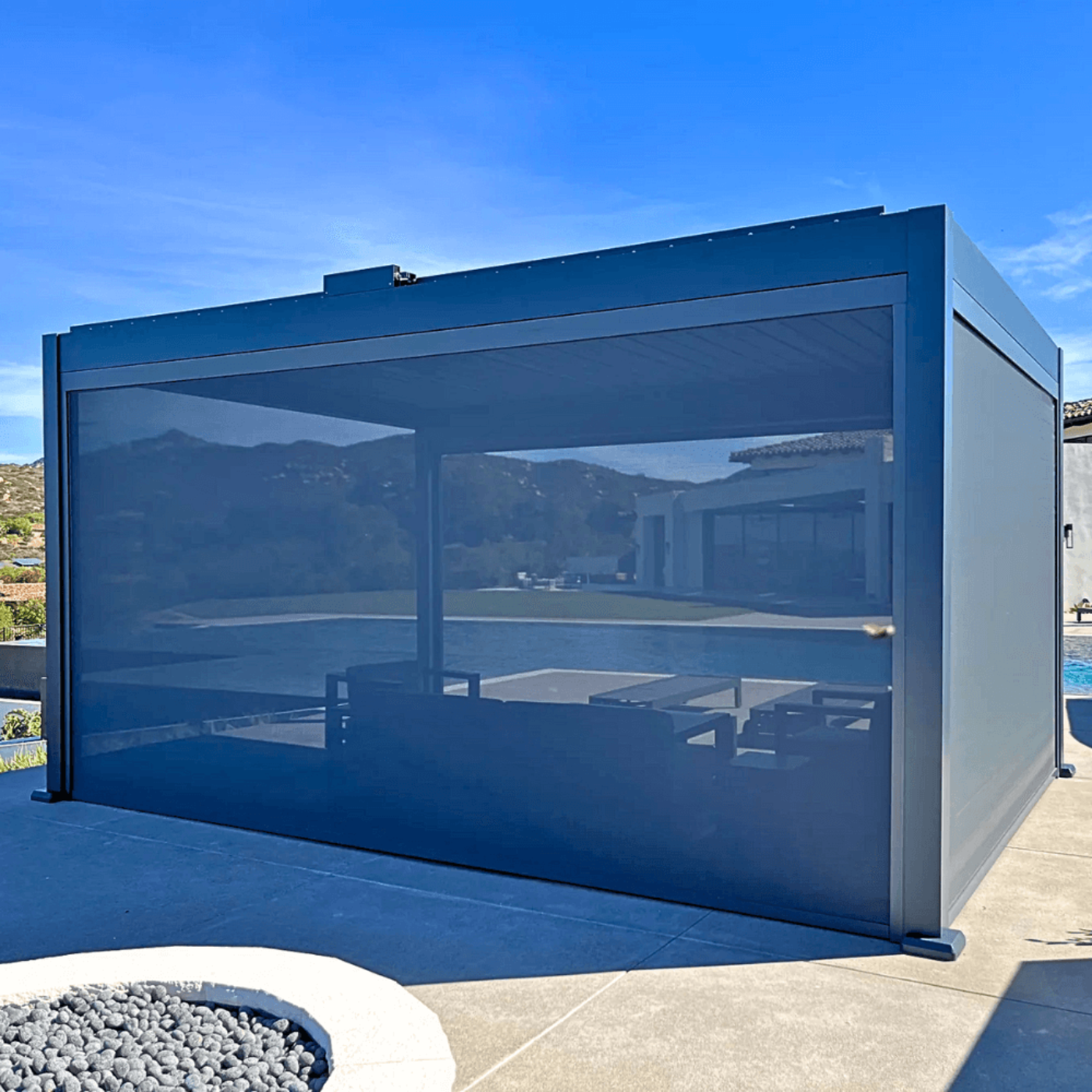 Bon Pergola Wind/Sun Resistant Sunscreen - Weatherproof Pergola - SCNW-M-15-DG