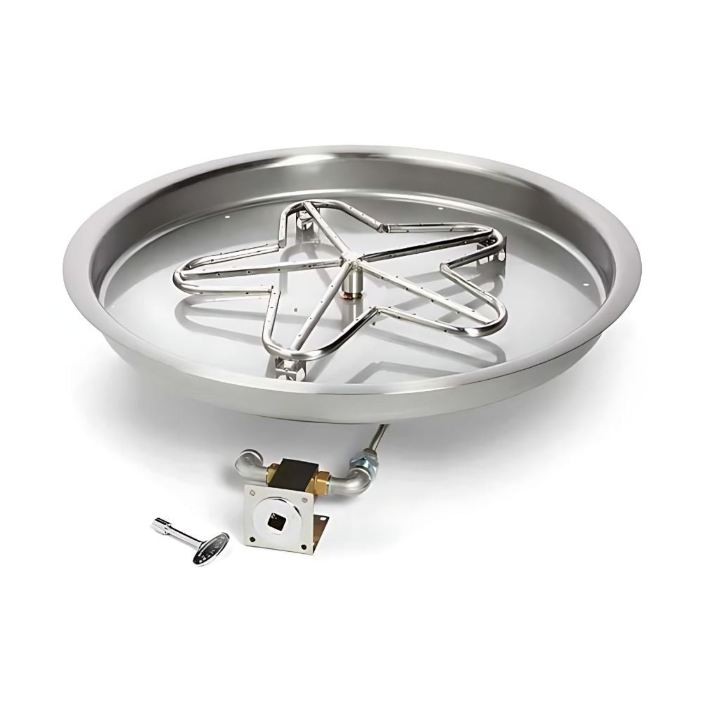 24" Square Flat Pan, Battery Operated Push Button Ignition Kit - PENTA24-FPK-SQ-NG