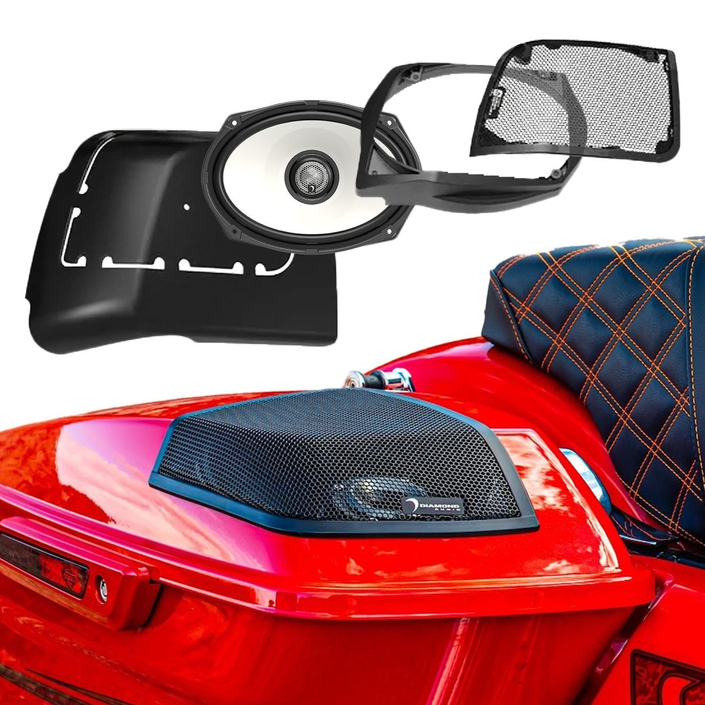 Diamond Audio 2014-2023 Harley Davidson Cut In Lid Kit with HXM69F2 (2Ω) Speakers - MSHXM692LK