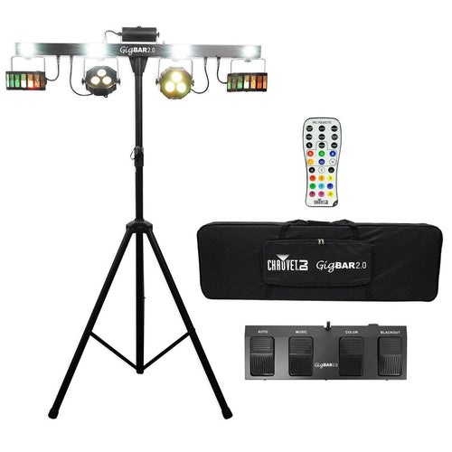 Chauvet DJ 4-in-1 LED GigBAR 2.0 Light FX System w/ Tripod+Remote+Footswitch+Bag - 140832