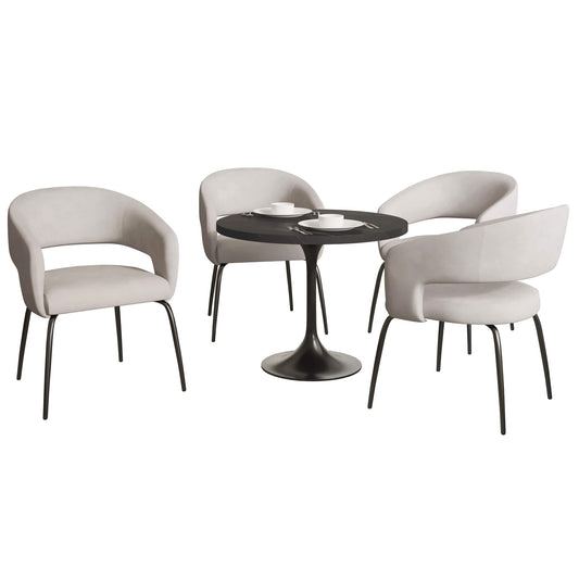 Char-Griller Verve 5-Piece Dining Set with 36" Round Dining Table in Black MDF Top and 4 Dini - 1769759199631_824