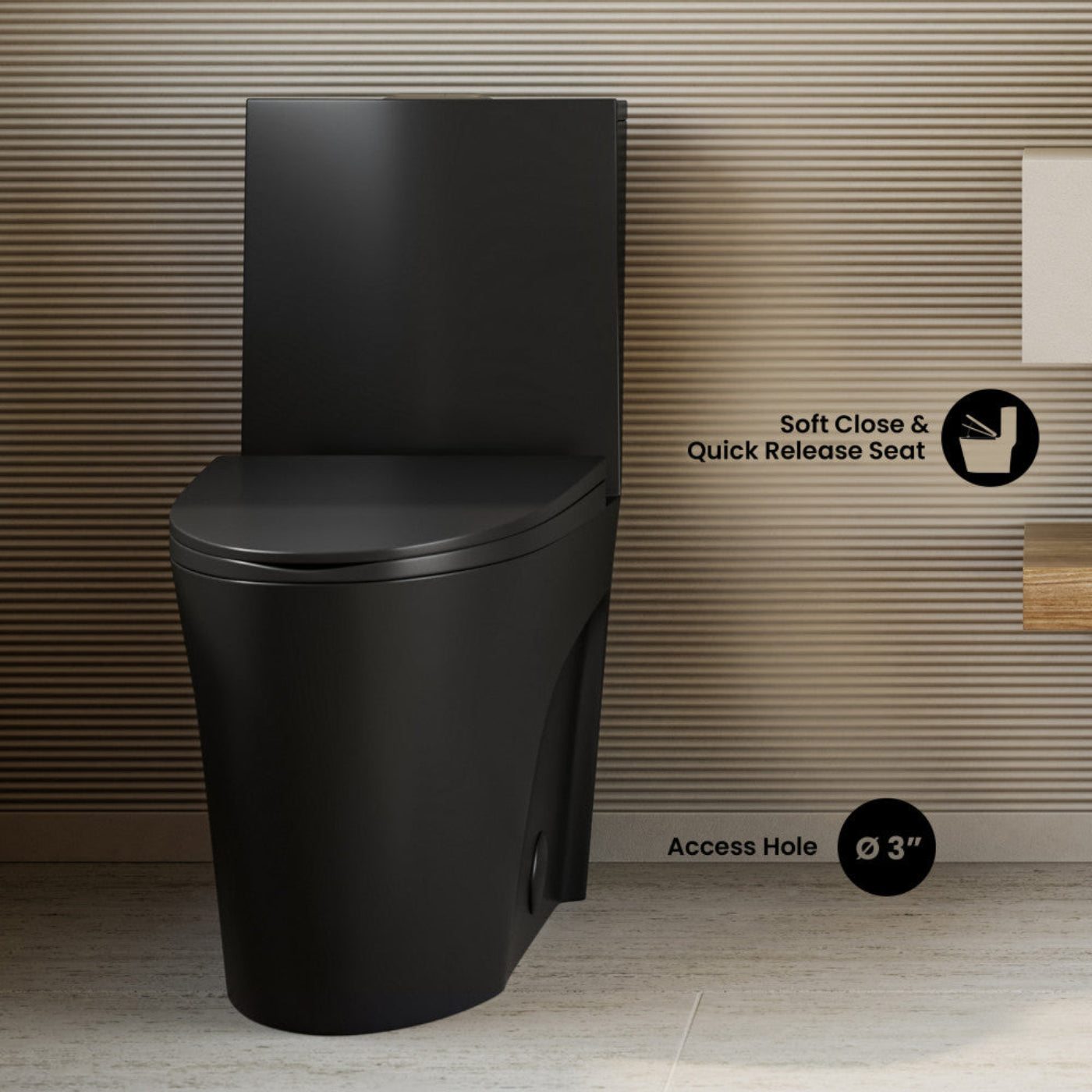 Swiss Madison St. Tropez One-Piece Elongated Toilet Vortex Dual-Flush in Matte Black 1.1/1.6 gpf - SM-1T254MB