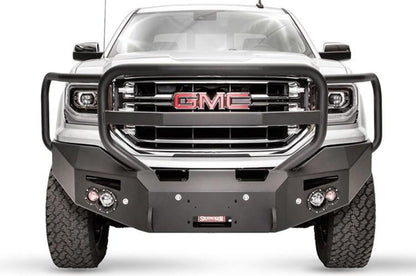 Fab Fours GS14-F3150-1 GMC Sierra 1500 2014-2015 Premium Front Bumper Sensor Winch Ready with Full Guard