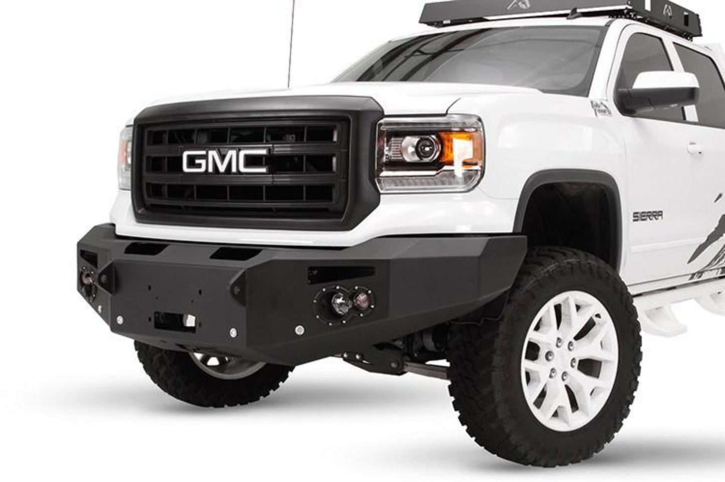 Fab Fours GS14-F3151-1 GMC Sierra 1500 2014-2015 Premium Front Bumper Sensor Winch Ready No Guard