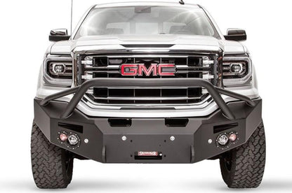 Fab Fours GS14-F3152-1 GMC Sierra 1500 2014-2015 Premium Front Bumper Sensor Winch Ready with Pre-Runner Guard