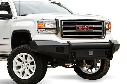 Fab Fours GS14-R3161-1 GMC Sierra 1500 2014-2015 Black Steel Elite Front Bumper No Guard with Tow Hooks