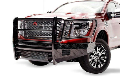 Fab Fours NT16-K3760-1 Nissan Titan XD 2016-2020 Black Steel Front Bumper Full Guard with Tow Hooks