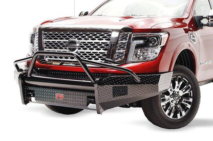 Fab Fours NT16-K3762-1 Nissan Titan XD 2016-2020 Black Steel Front Bumper Pre-Runner Guard with Tow Hooks