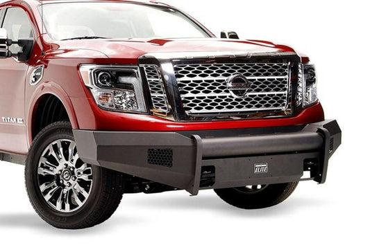 Fab Fours NT16-R3761-1 Nissan Titan XD 2016-2020 Black Steel Elite Front Bumper No Guard