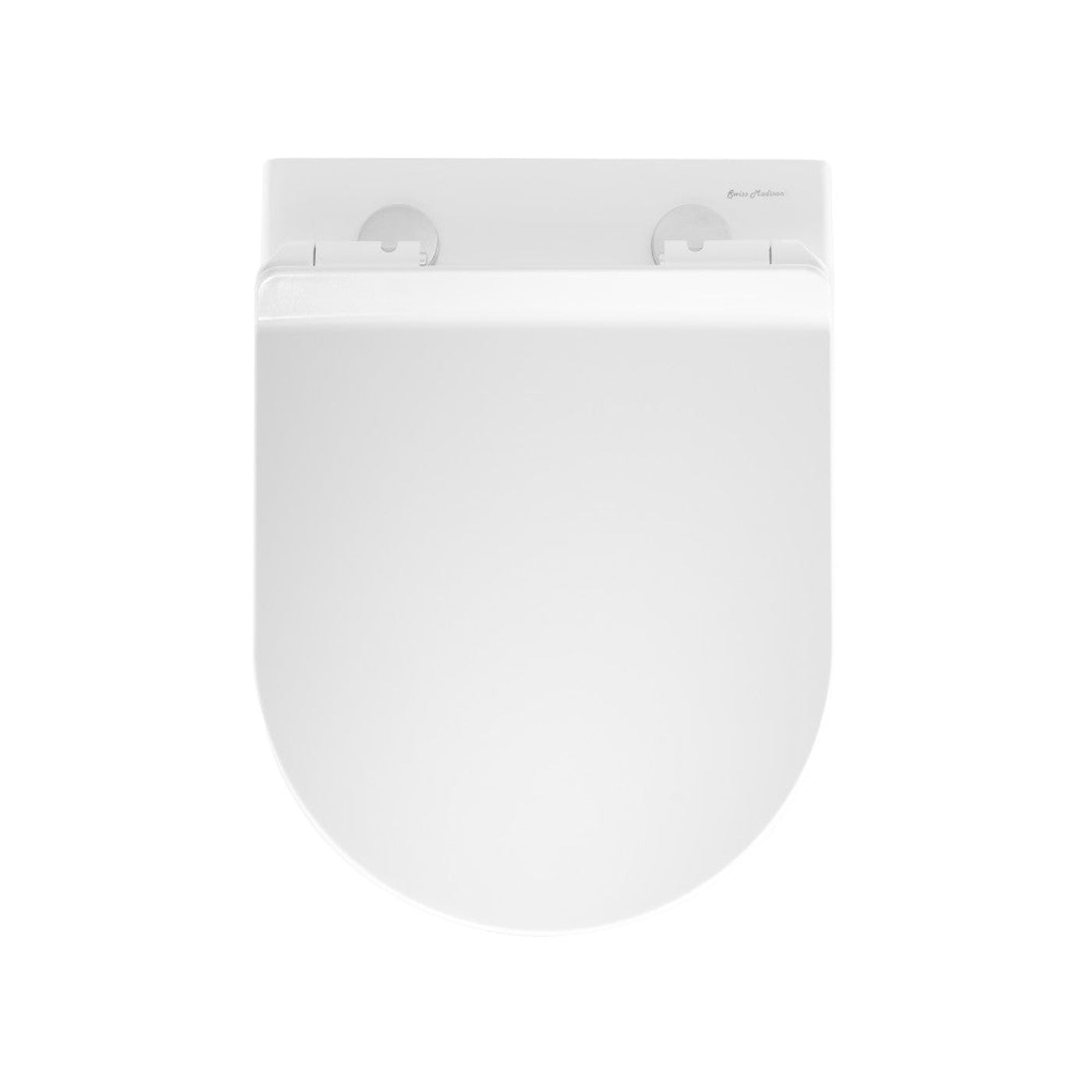 Swiss Madison Monaco Wall-Hung Toilet Bundle 0.8/1.6 GPF Dual Flush in Glossy White with Brass Flush Plate - SM-WT1002GW