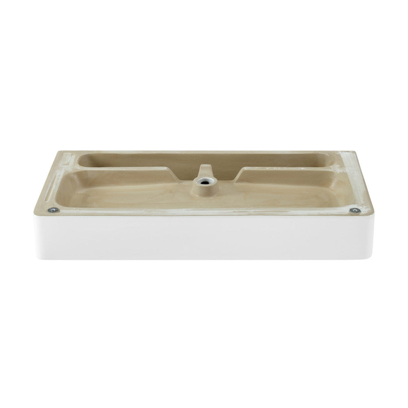 Swiss Madison Carre 36" Console Sink White Basin Brushed Gold Legs with 8" Widespread Holes - SM-CS723BG-3
