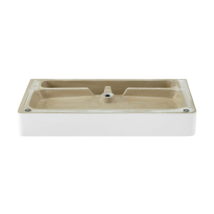 Swiss Madison Carre 36" Console Sink White Basin Brushed Gold Legs with 8" Widespread Holes - SM-CS723BG-3