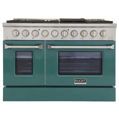 Kucht 48" Pro-Style Natural Gas Dual Fuel Range with 4 Burners in Green - KDF482-G