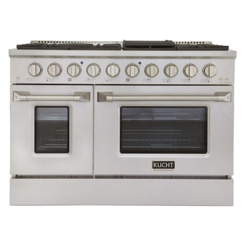 Kucht Professional 48 in. 6.7 cu ft. Propane Gas Range with Silver Knob - KNG481/LP-S