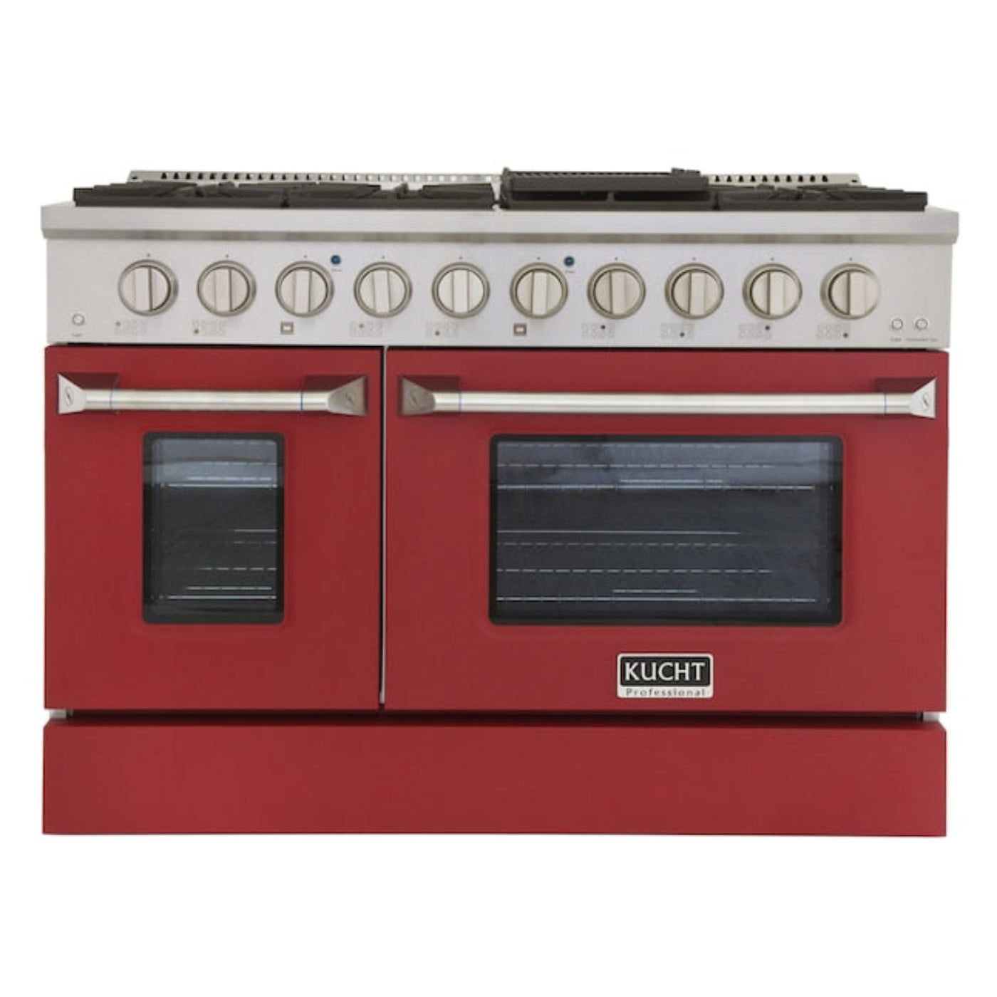 Kucht Professional 36 in. 5.2 cu ft. Natural Gas Range with Red Door and Silver Knobs -  KNG361-R