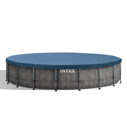 Summer Waves Intex Greywood Prism Frame 18'x48" Round Above Ground Outdoor Swimming Pool Set - 160759