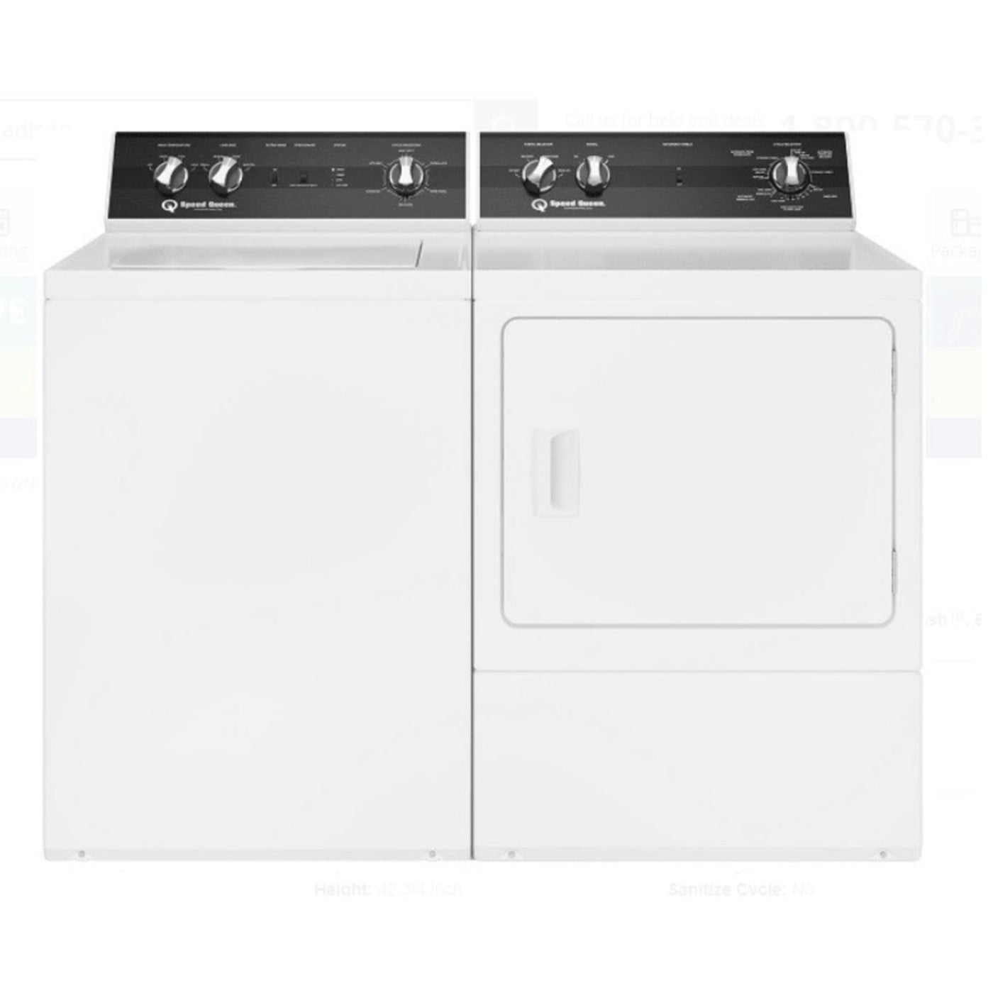 Speed Queen TR5006WN 26 Inch Top Load Washer & Speed Queen DR5004WE 27 Inch Electric Dryer - Speed Queen-TR5003WN-DR5004WE
