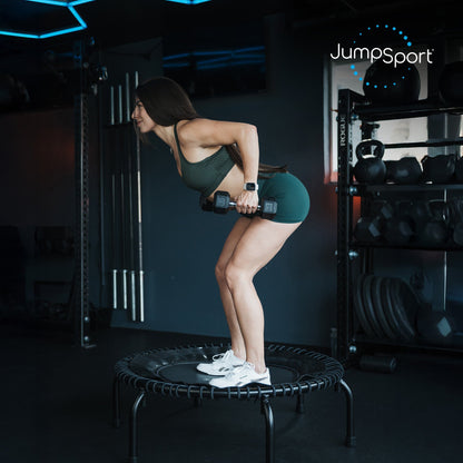 Disc-O-Bed JumpSport 370 PRO Indoor Heavy Duty Lightweight 39 In Fitness Trampoline, Black - 168418