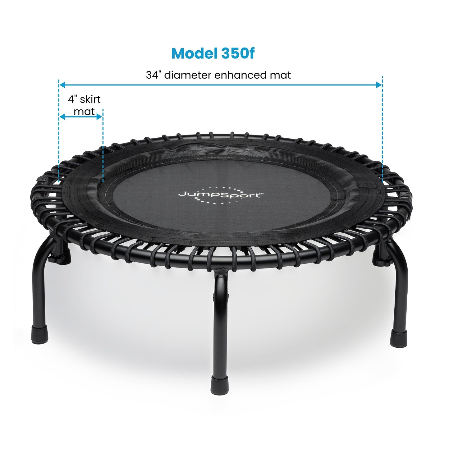 Disc-O-Bed JumpSport 350f Indoor Lightweight 39-Inch Folding Fitness Trampoline, Black - 168414