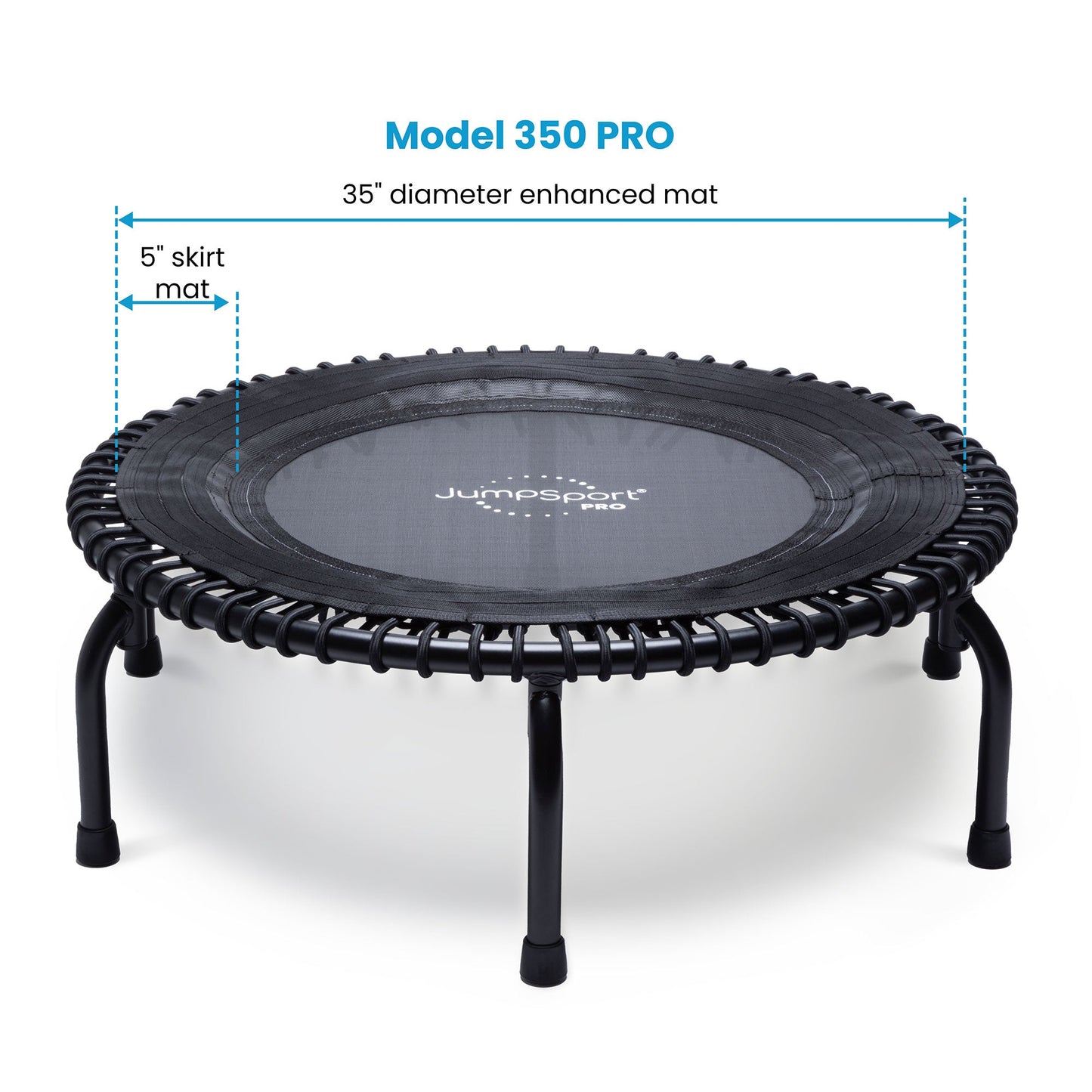 Disc-O-Bed JumpSport 350 PRO Indoor Lightweight 39" Round Fitness Trampoline with 4 Videos - 168417