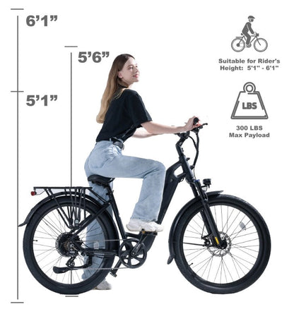 Samson Revi Bikes Oasis E-Bike Lithium Ion 48V 15AH 750W 55 Mile Range 25 MPH New - OASIS-VANILLA