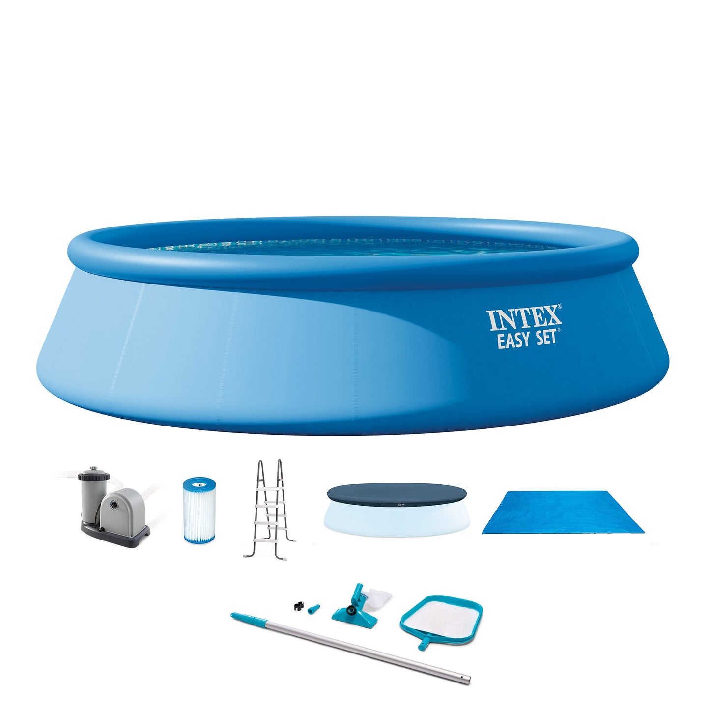 Summer Waves Round Above Ground Swimming Pool Set w/ Cleaning Maintenance Swimming Pool Kit - 173906