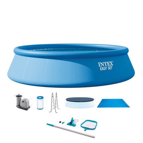 Summer Waves Round Above Ground Swimming Pool Set w/ Cleaning Maintenance Swimming Pool Kit - 173906