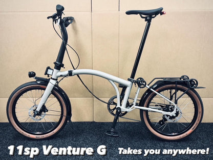 Brompton Venture G Line Alfine 11-Speed Trail Dust White Medium or Large