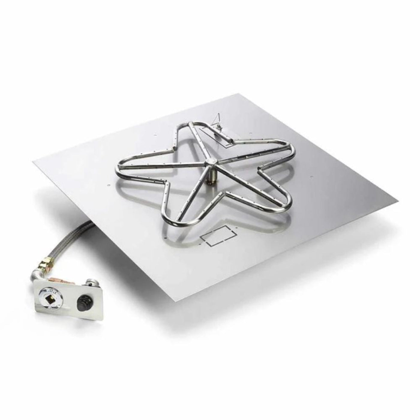 30" Square Flat Pan, Battery Operated Push Button Ignition Kit - PENTA30-FPK-SQ-NG