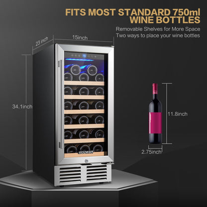 Blemished BODEGAcooler 15" Built-in 31 Bottles Wine Refridgerator - JC-85A