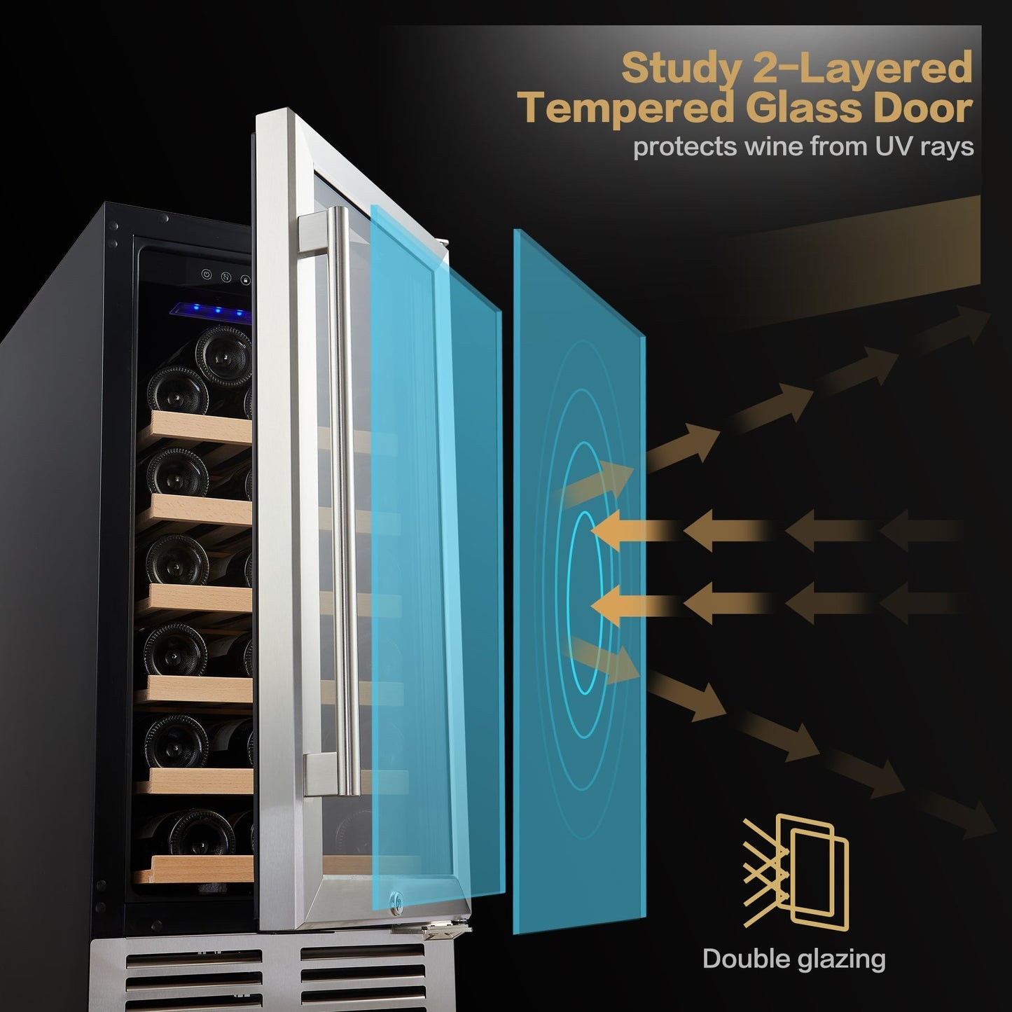 Blemished BODEGAcooler 15" Built-in 31 Bottles Wine Refridgerator - JC-85A