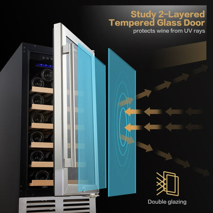 Blemished BODEGAcooler 15" Built-in 31 Bottles Wine Refridgerator - JC-85A