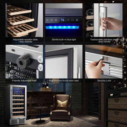 Blemished BODEGAcooler 15" Built-in 31 Bottles Wine Refridgerator - JC-85A