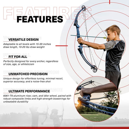 Genesis Archery Compound Bow Adjustable Sizing for Right Handed, Blue (4 Pack) - 323636