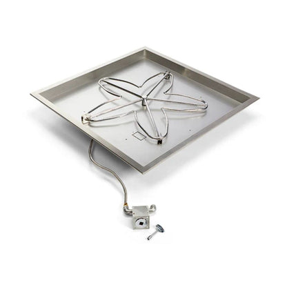 24″ Square Drop In Match Lit Fire Pit Kit - MLFPK24SQBL-FLEX-NG