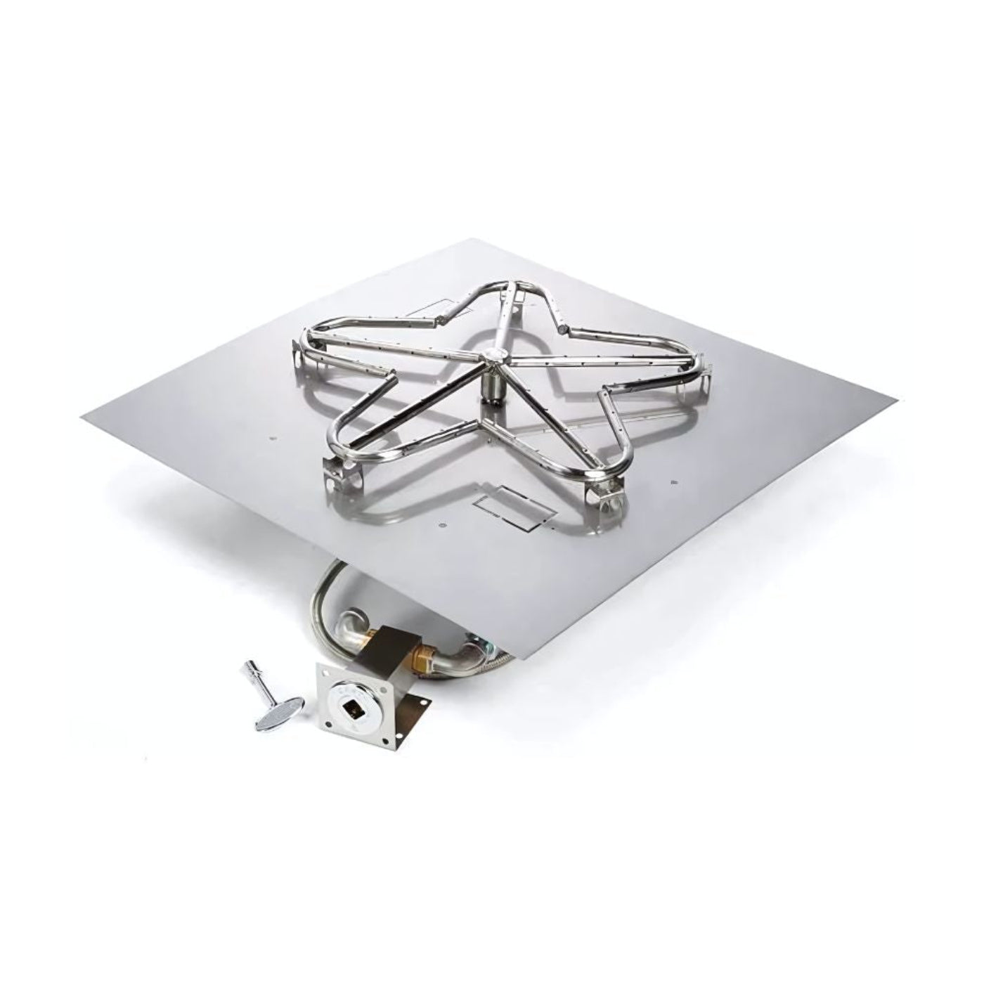 18″ Square Match Lit Fire Pit Kit - MLFPK18SQ-FLEX-NG