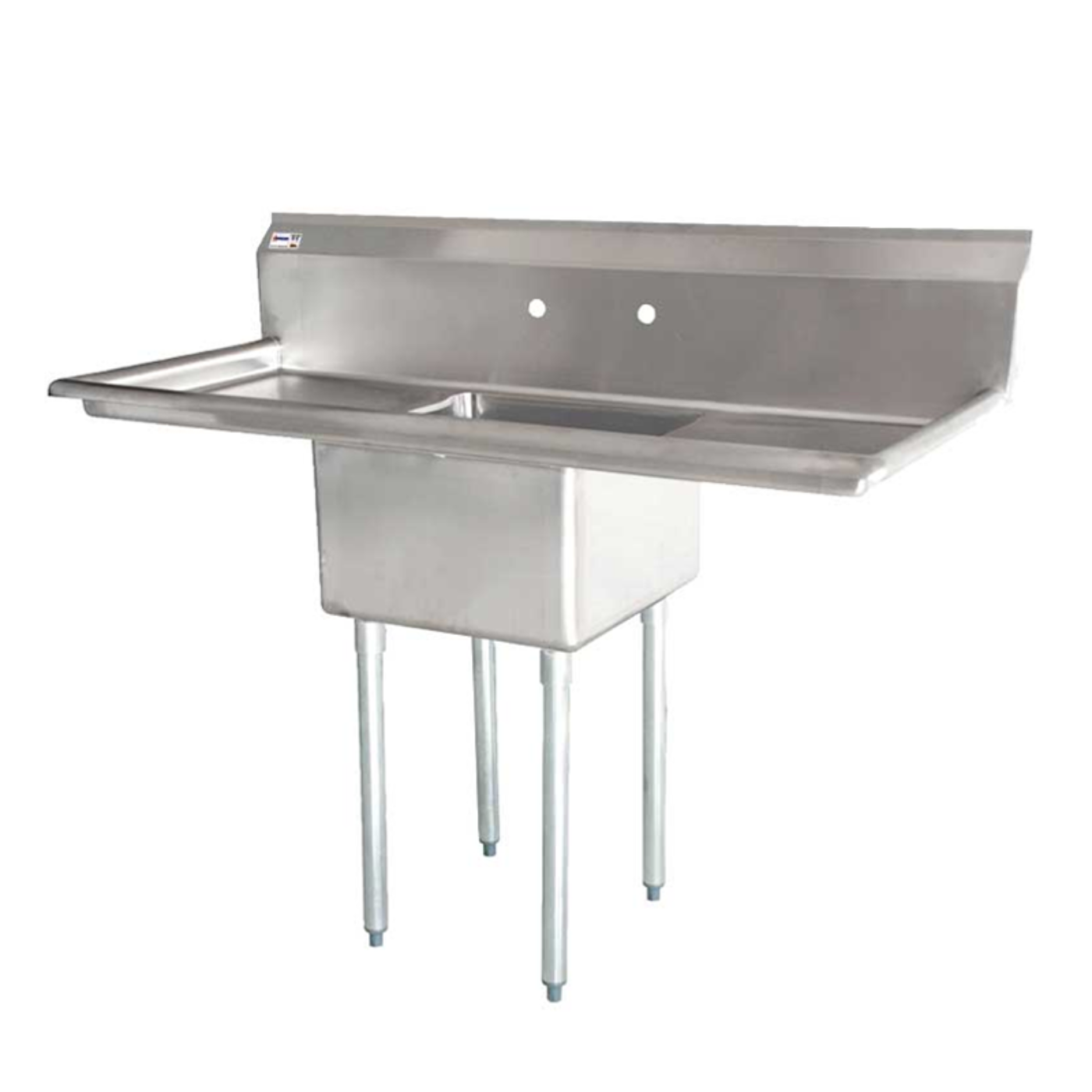 Chef AAA , One Tub Pot Sink 3.5 Inch Center Drain 2 Drain Boards - 43759