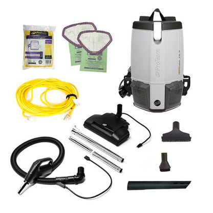 Proteam ProVac  Backpack Vacuum, 6QT, 11.6lbs, Electric, With Tools, HEPA, - 107461