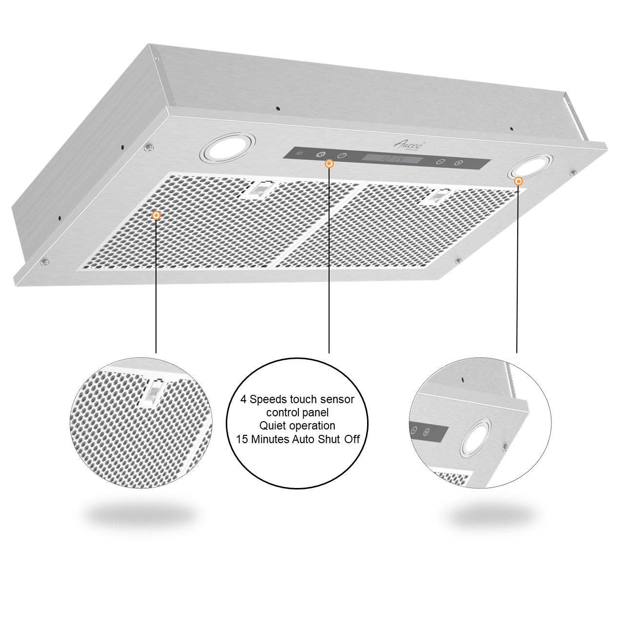 AWOCO  RH-IT08-R Ceiling Mount Range Hood Mesh Filters - Split Insert - 1000 CFM & 8" Vent - RH-IT08-R30-COLD-MESH