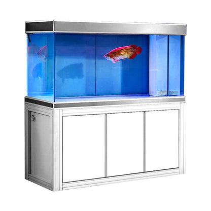Aqua Dream 200 Gallon Tempered Glass Aquarium White and Silver -  AD-1560-WS
