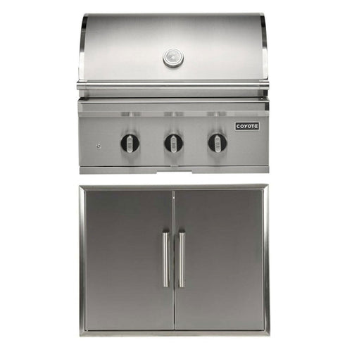 COYOTE 30" SL-SERIES GRILL PACKAGE - BUILT-IN GRILL WITH SEAR ZONE & ROTISSERIE, 26" DOUBLE ACCESS DOOR - C3SL30+CDA2426