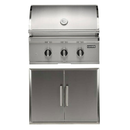 COYOTE 30" SL-SERIES GRILL PACKAGE - BUILT-IN GRILL WITH SEAR ZONE & ROTISSERIE, 26" DOUBLE ACCESS DOOR - C3SL30+CDA2426
