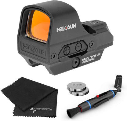 Holosun  Reflex Circle Dot Solar Holographic Red Dot Sight Lens Cleaning Pen and Lens Cleaning Cloth Bundle - HS510C_Towel_W4U-LCP_2032