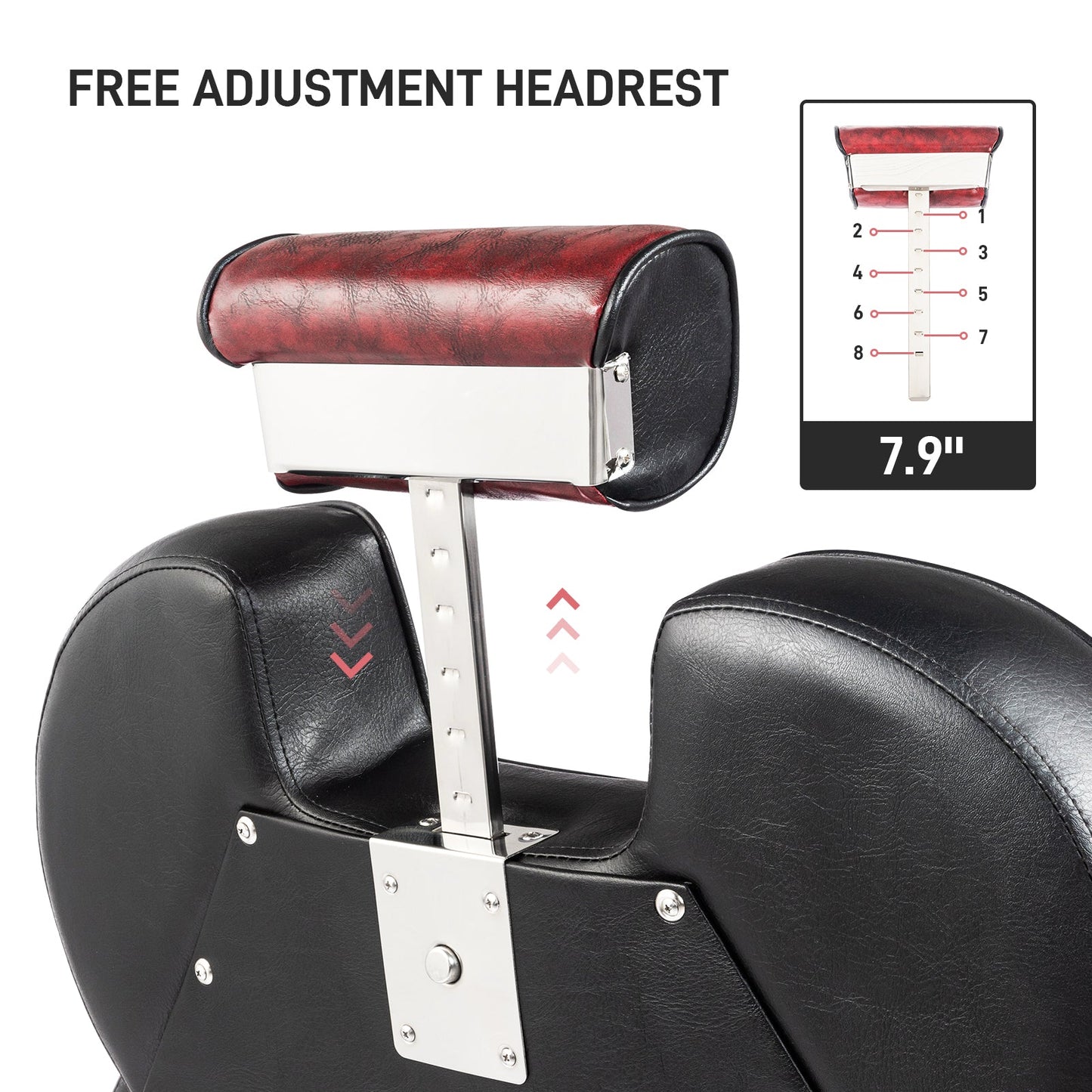OmySalon BC1201 Classical Style Heavy Duty Hydraulic Reclining Barber Chair - G59000267